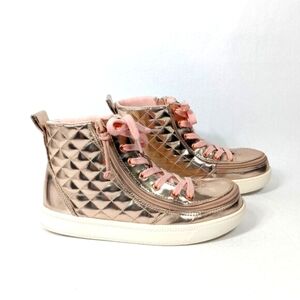 BILLY Pink Rose Gold Quilt High Top Sneaker Girls Size 3 M